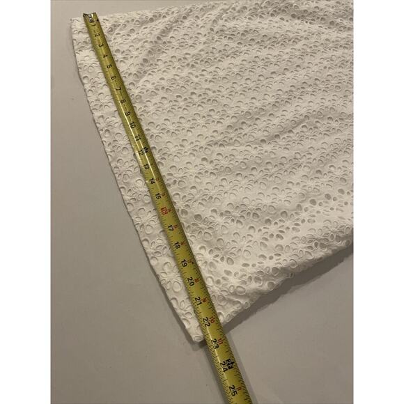 Kate Spade White Mini Dress 6 Small Eyelet Short Sleeve Shift $378 Bridal Cotton - Picture 8 of 10